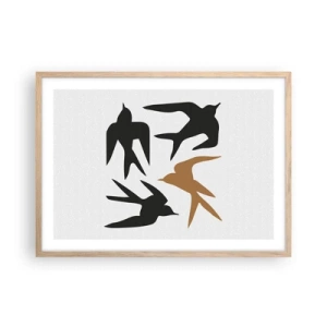 Poszter világos tölgy keretben - Fecske játékok - 70x50 cm