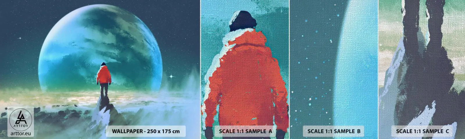 Fotótapéta Minta Premium Canvas - Az új föld felfedezője - Absztrakció, Fantázia, Föld bolygó - 100x30 cm