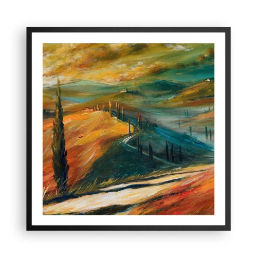 Poszter fehér keretben - Toszkán táj - 60x60 cm