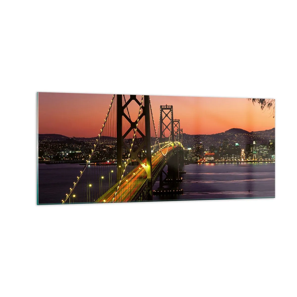 Üveg kép - Este a lilában - 100x40 cm