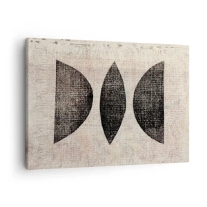 Vászonkép - Etnikai formák sötét tónusokban világos háttéren - 70x50cm - Etnikai absztrakció - Modern fali dekoráció nappalihoz és hálószobához ARTTOR