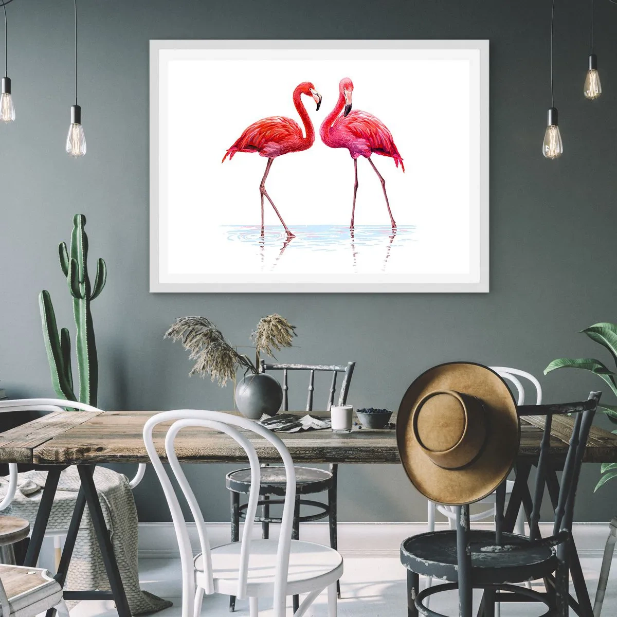 Poszter fekete keretben - Rozsaszín randez-vous - 91x61 cm