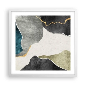 Poszter fekete keretben - Mozaik kompozíció aranyszállal - 50x50 cm