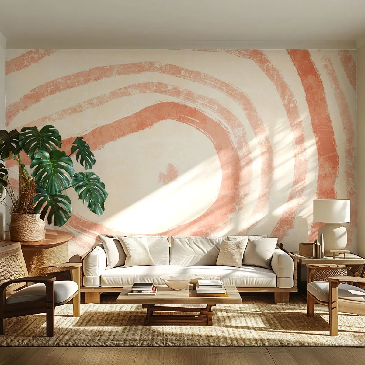 Egyedi tapéta Premium Sand - Korallkörök - kompozíció - Boho, Pasztell, Minimalista