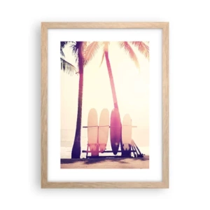 Poszter világos tölgy keretben - Ez  remek nap lesz  - 30x40 cm