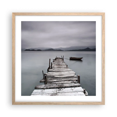 Poszter világos tölgy keretben - Holnap indulhatsz - 50x50 cm