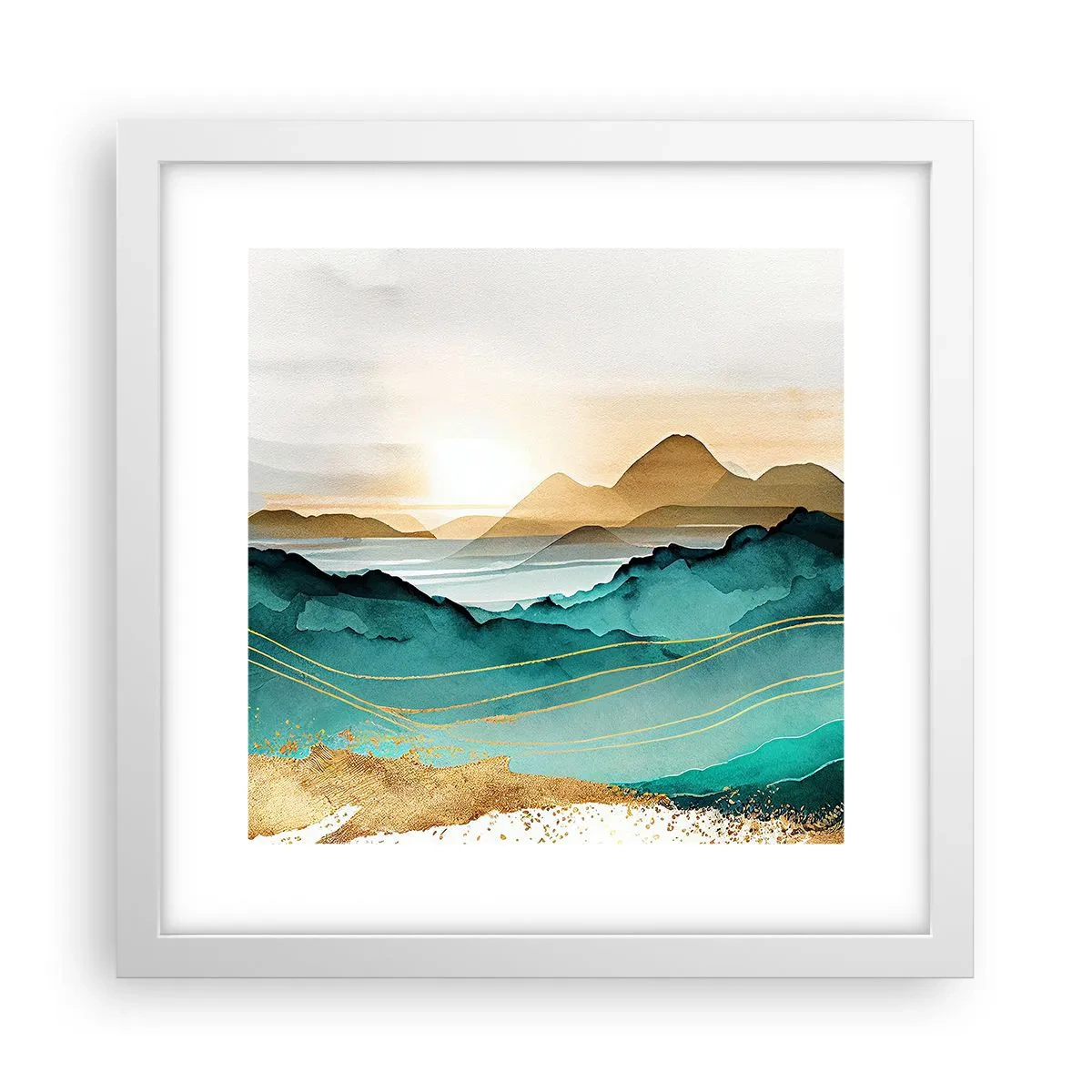 Poszter fekete keretben - Az absztrakció határán - tájkép - 30x30 cm