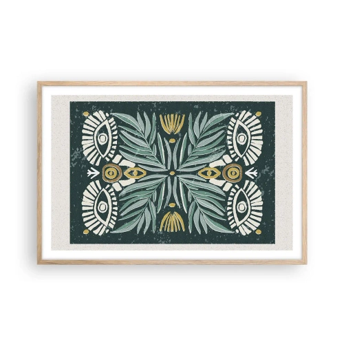 Poszter világos tölgy keretben - Mint egy népi kivágás - 91x61 cm
