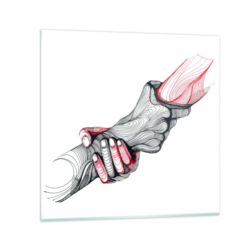 Üveg kép - Jó kezekben vagy - 70x70 cm
