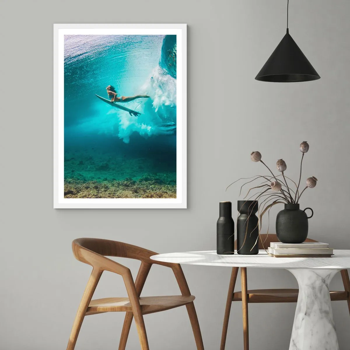 Poszter fekete keretben - Vízalatti világ - 50x70 cm