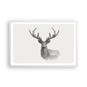 Poszter fekete keretben - Szarvas kubista stílusban - 91x61 cm