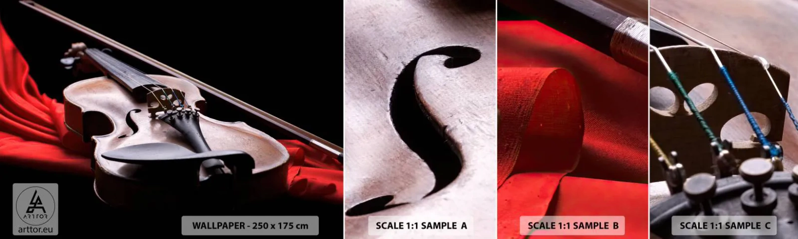 Fotótapéta Minta Standard Eco - Érzések zenéje - Zene, Hegedű, Hangszer - 100x30 cm