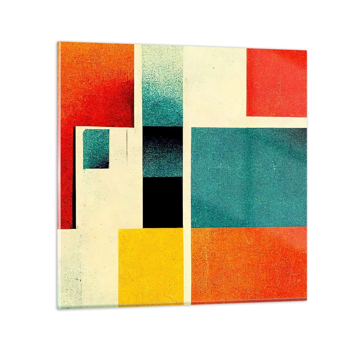 Üveg kép - Geometrikus absztrakció - jó energia - 30x30 cm