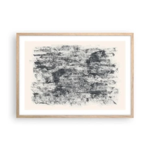 Poszter világos tölgy keretben - Ködös kompozíció - 70x50 cm