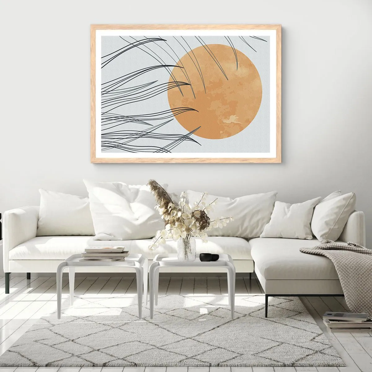 Poszter világos tölgy keretben - Mindig a nap felé - 91x61 cm