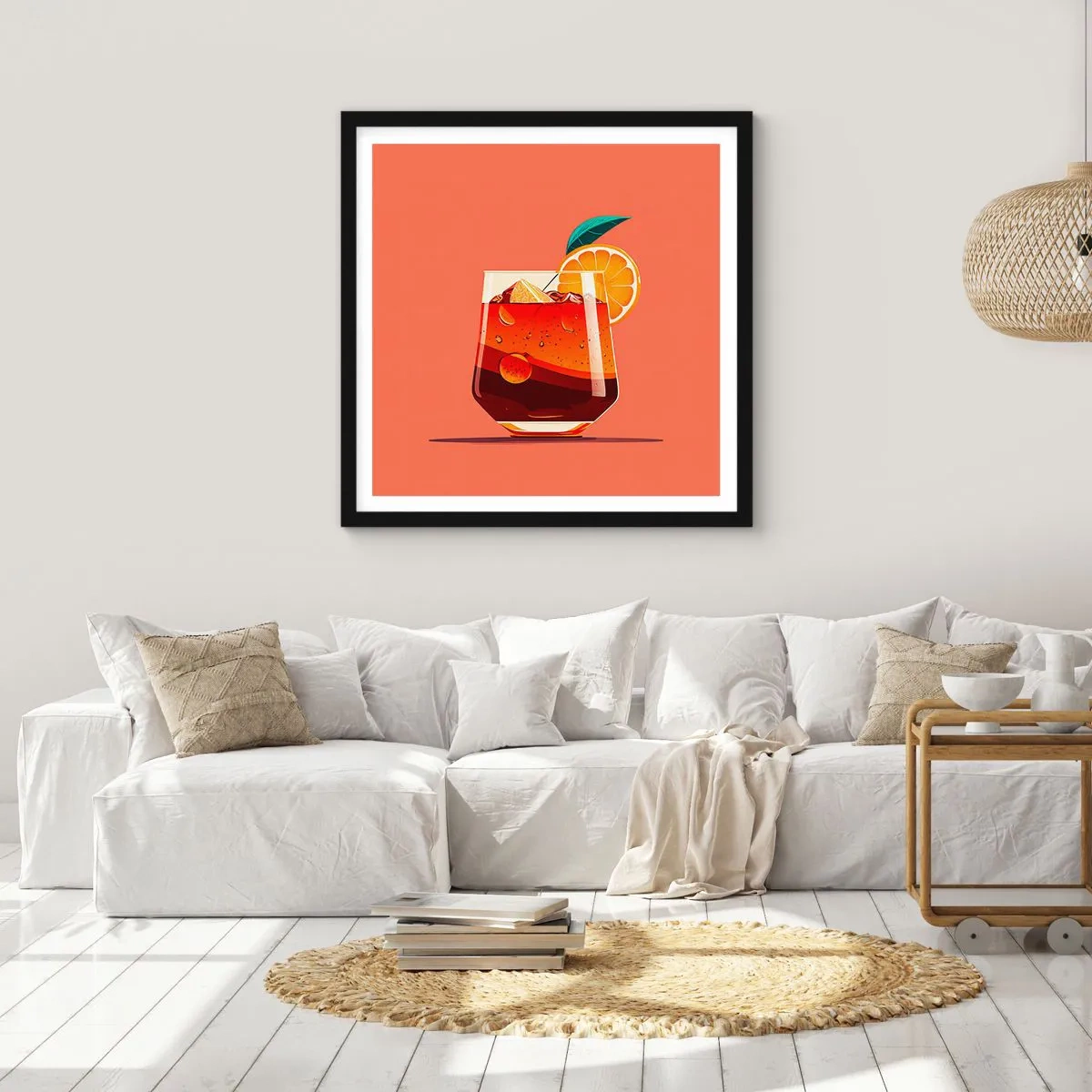 Poszter fehér keretben - Nyári felfrissülés - 60x60 cm