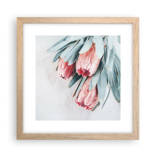 Poszter világos tölgy keretben - Szégyellve saját szépségüket - 30x30 cm