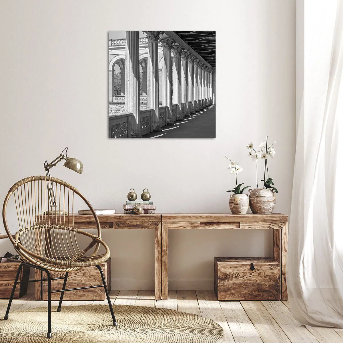 Vászonkép - Napsütötte árkádsor - 60x60 cm