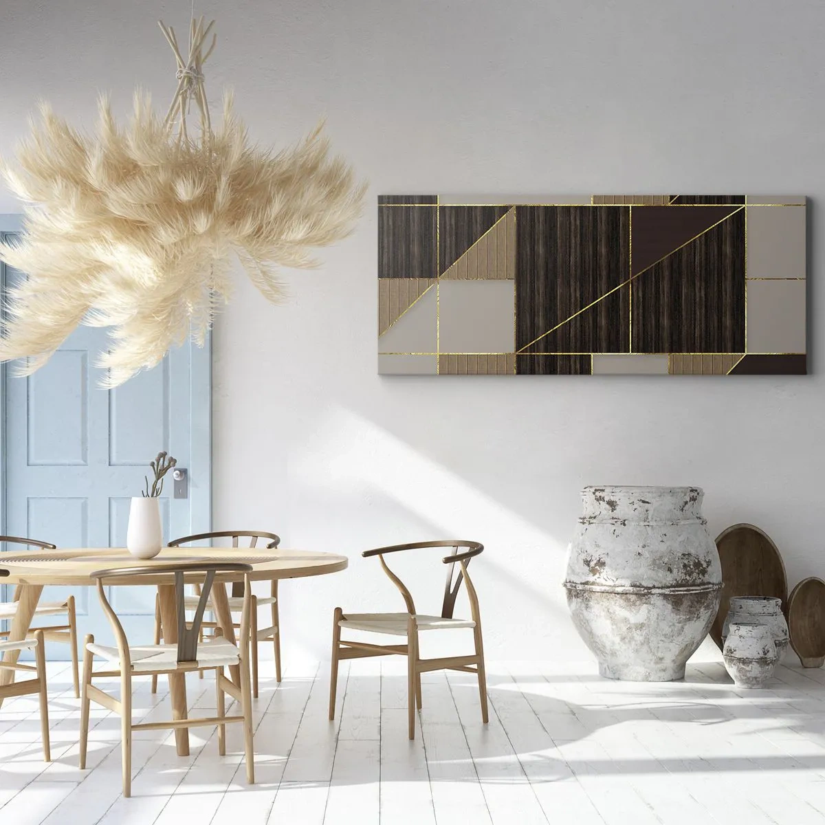Vászonkép - Barna és arany mozaik - 100x40 cm