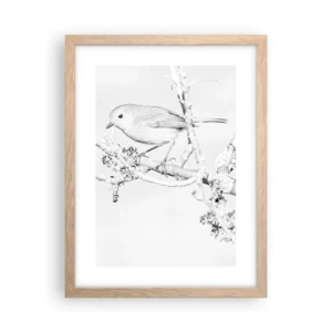 Poszter világos tölgy keretben - Téli reggel - 30x40 cm