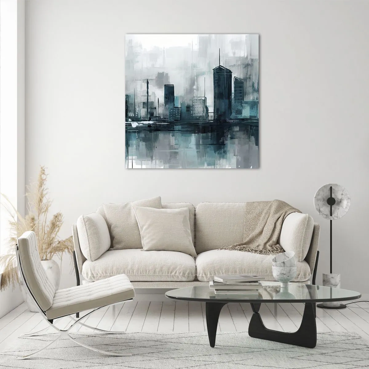 Üveg kép - Esőszínű város - 50x50 cm