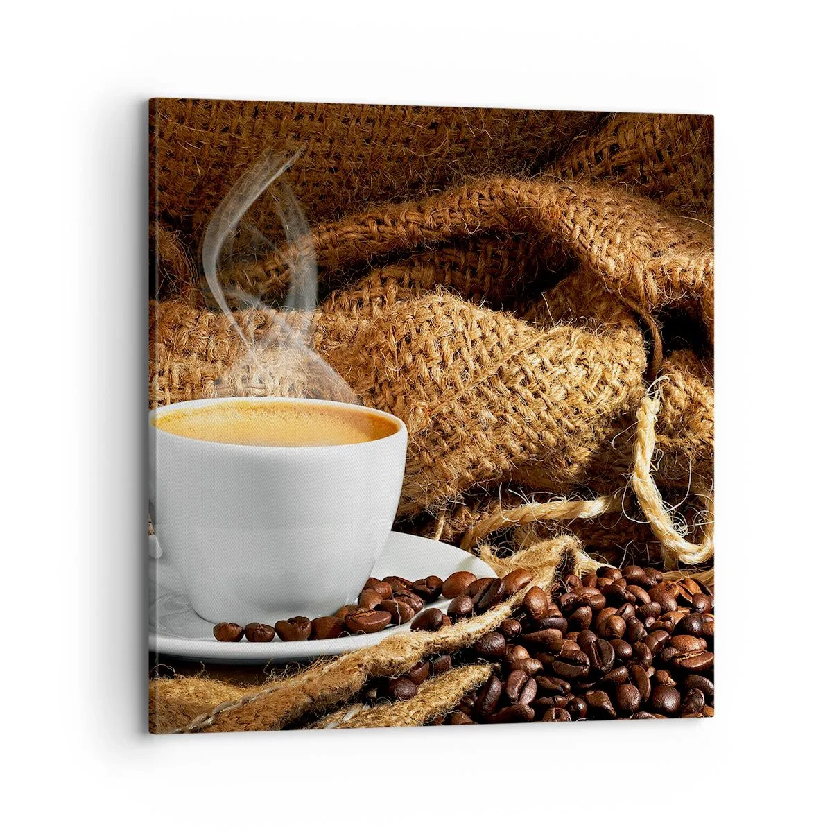 Vászonkép - A mokka illata és a mézes folyadék sűrűsége - 70x70 cm