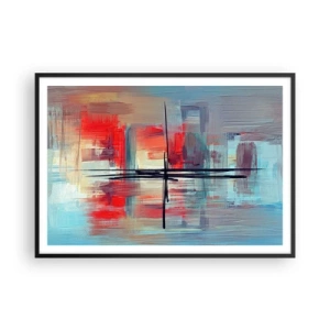 Poszter fehér keretben - Tájkép egy ismeretlen dimenzióban - 100x70 cm