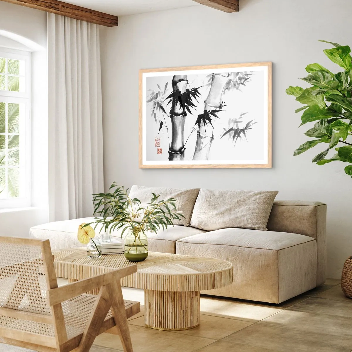 Poszter világos tölgy keretben - Közelkép a keletről - 91x61 cm