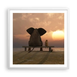 Poszter fekete keretben - Jó együtt hallgatni - 60x60 cm