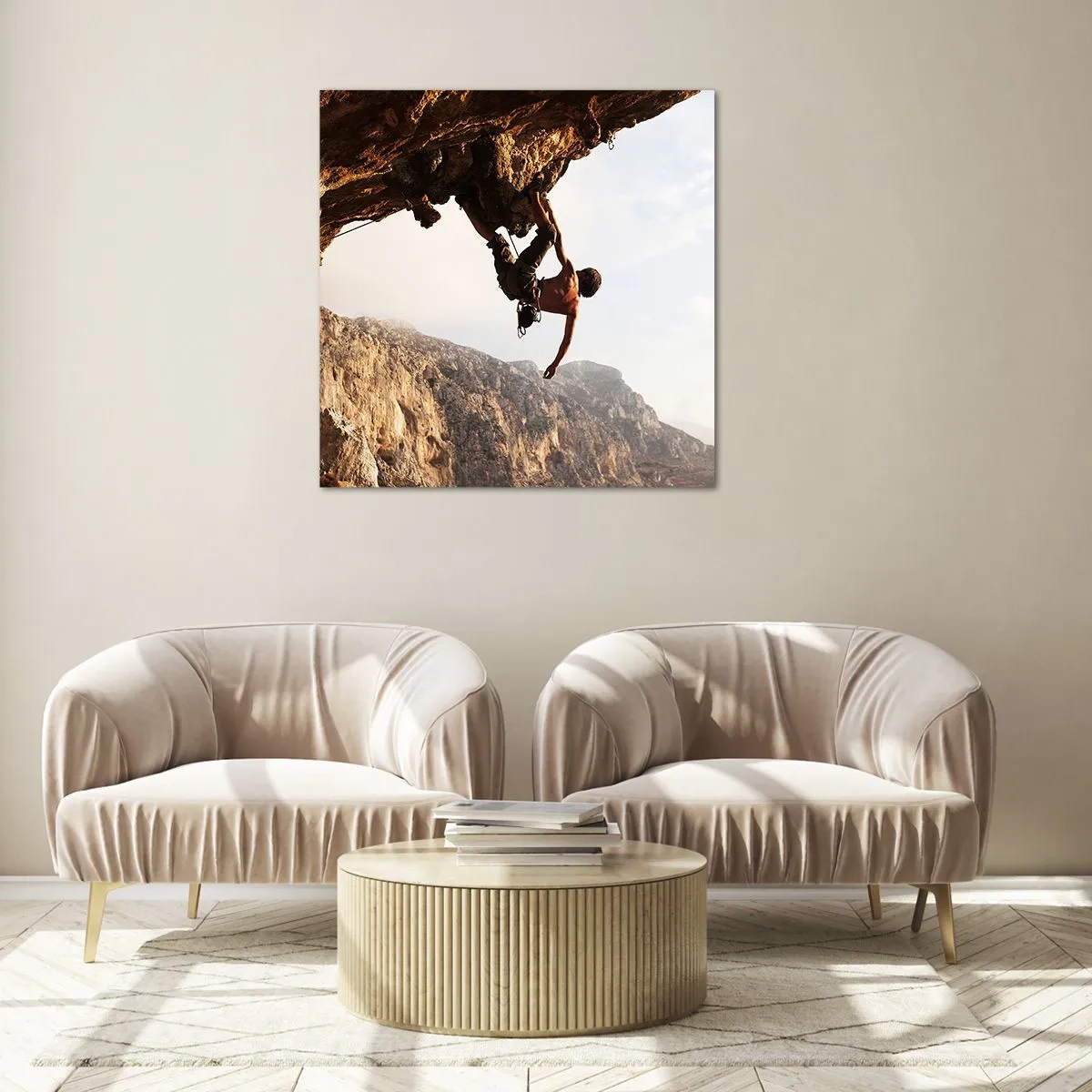 Üveg kép - A világ egy szikladarabon összezsugorodott egy kézben  - 40x40 cm