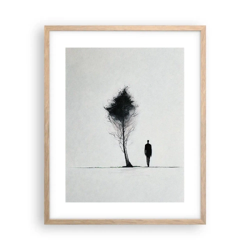 Poszter világos tölgy keretben - Mindannyian vándorolunk - 40x50 cm