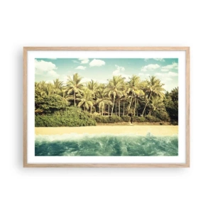 Poszter világos tölgy keretben - Talán itt? - 70x50 cm