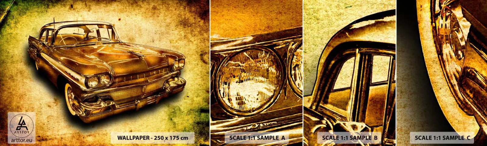 Fotótapéta Minta Standard Eco - A klasszikusok örök szépsége - Autóipari, Klasszikus autó, Hobbi - 100x30 cm