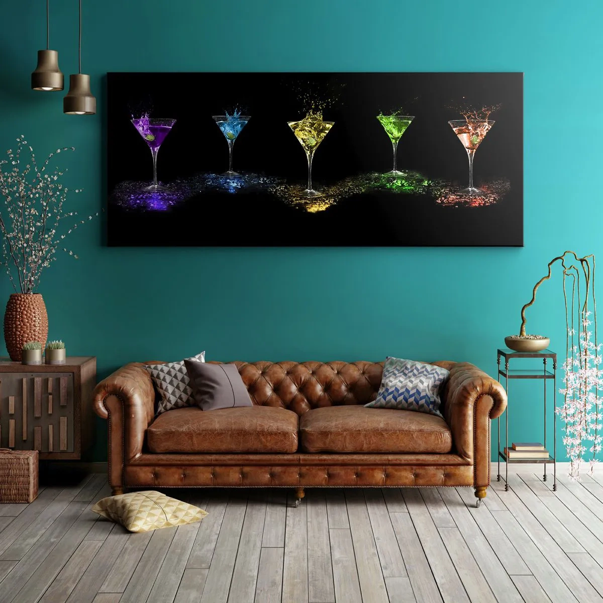Vászonkép - Az öröm színei kristályüvegben - 100x40 cm