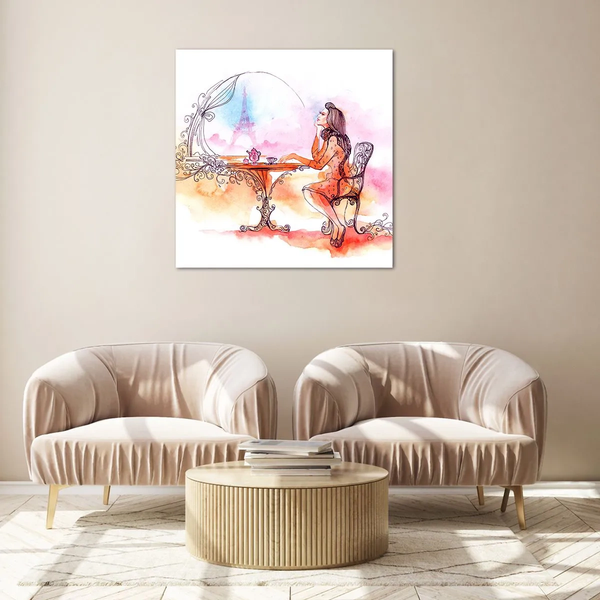 Üveg kép - Párizsi sikk - 60x60 cm