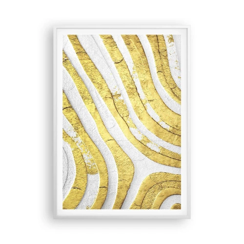 Poszter fekete keretben - Kompozíció fehér és arany színben - 70x100 cm