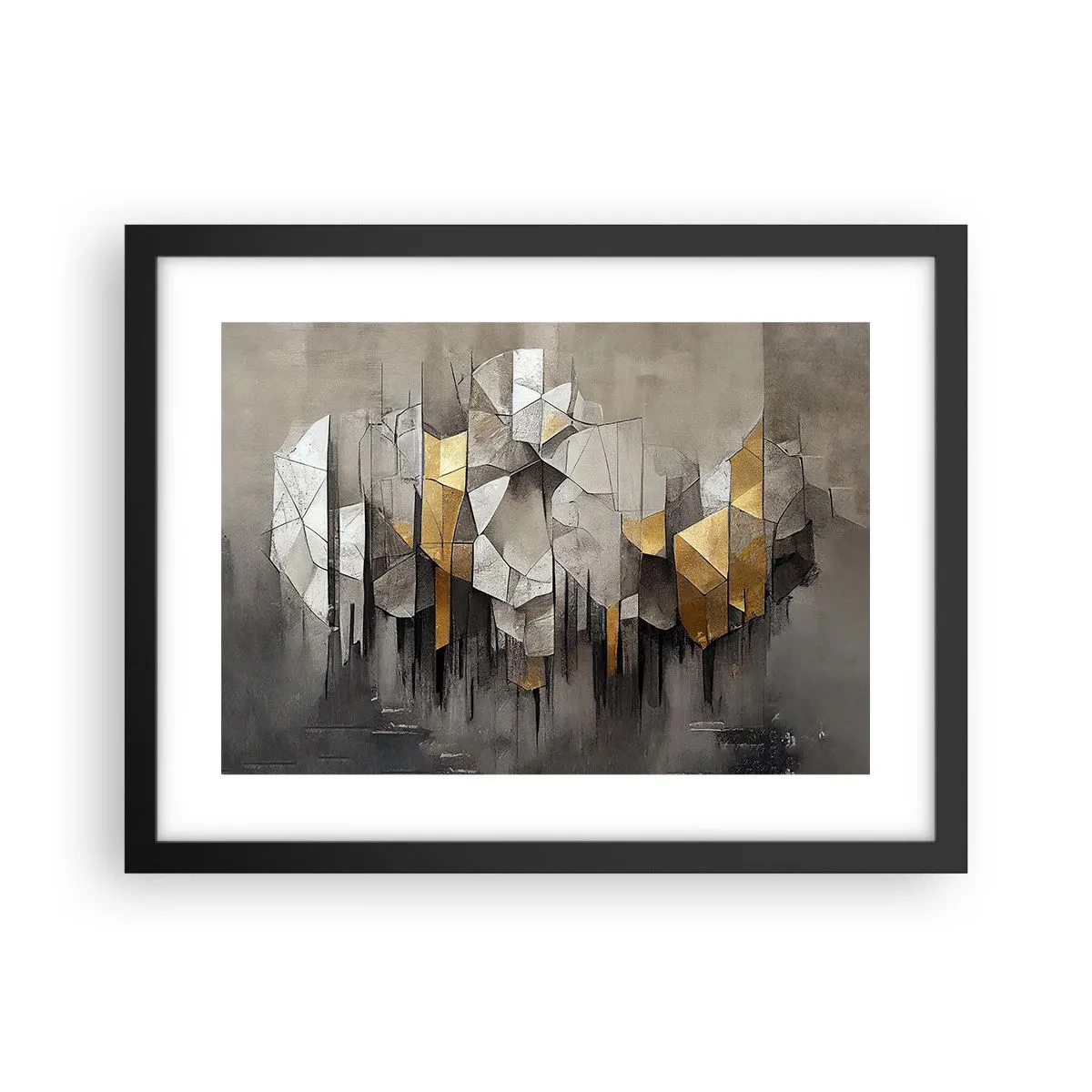 Poszter fehér keretben - Kompozíció jégből és fényből - 40x30 cm