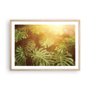 Poszter világos tölgy keretben - A zöldbe belépni... - 70x50 cm