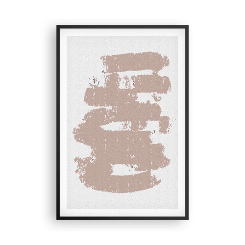 Poszter fehér keretben - Absztrakció lágy rózsaszínben - 61x91 cm