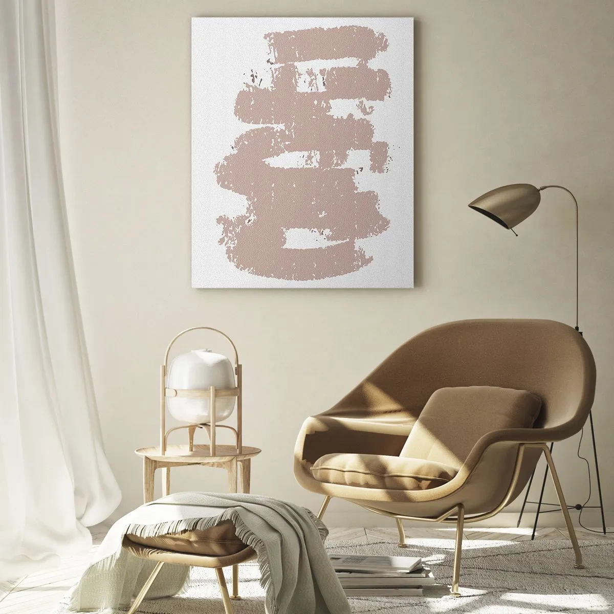 Üveg kép - Absztrakció lágy rózsaszínben - 50x70 cm