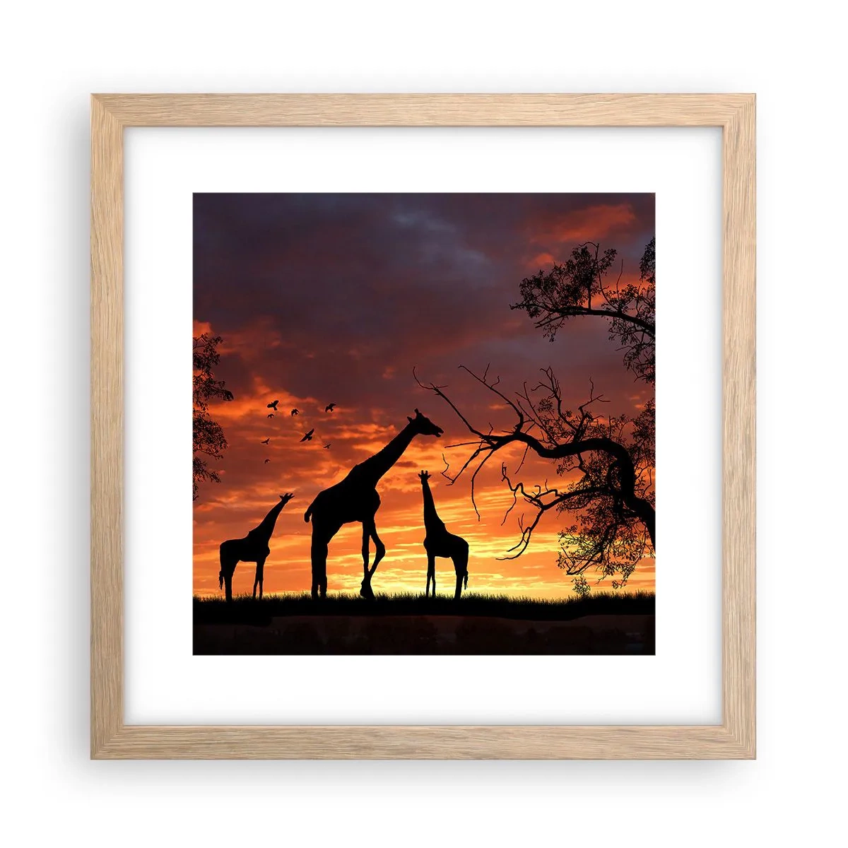 Poszter világos tölgy keretben - Egy kis vacsora szeretteivel - 30x30 cm