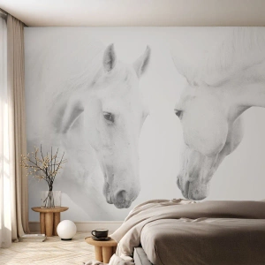 Fotótapéta Premium Sand - Ez a barátság...? - Lovak, Természet, Állatok - 100x70 cm