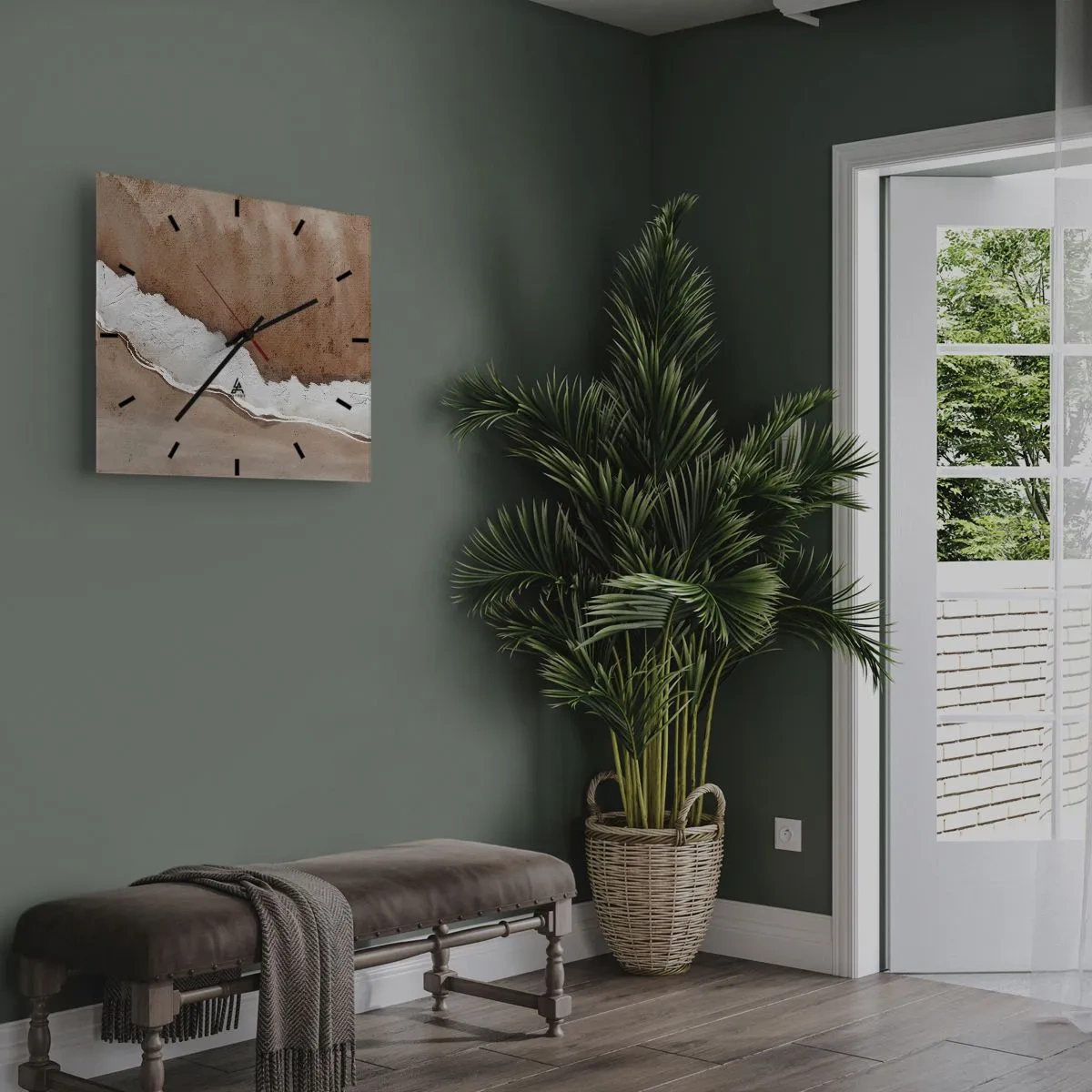 Falióra, Óra - A föld színeiben - 30x30 cm