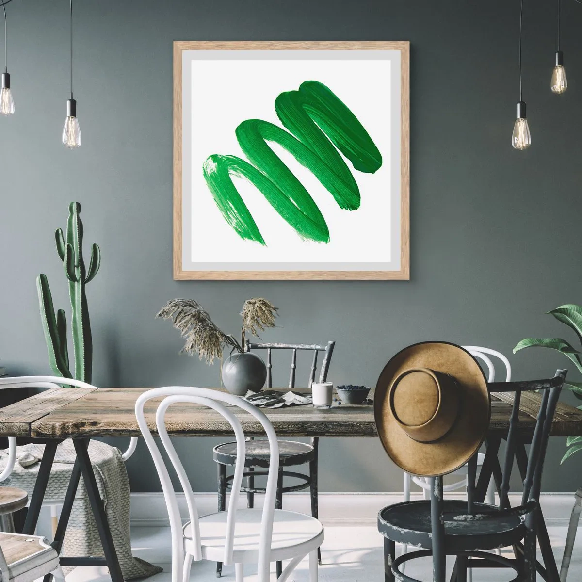 Poszter világos tölgy keretben - Egy zöld vicc - 50x50 cm