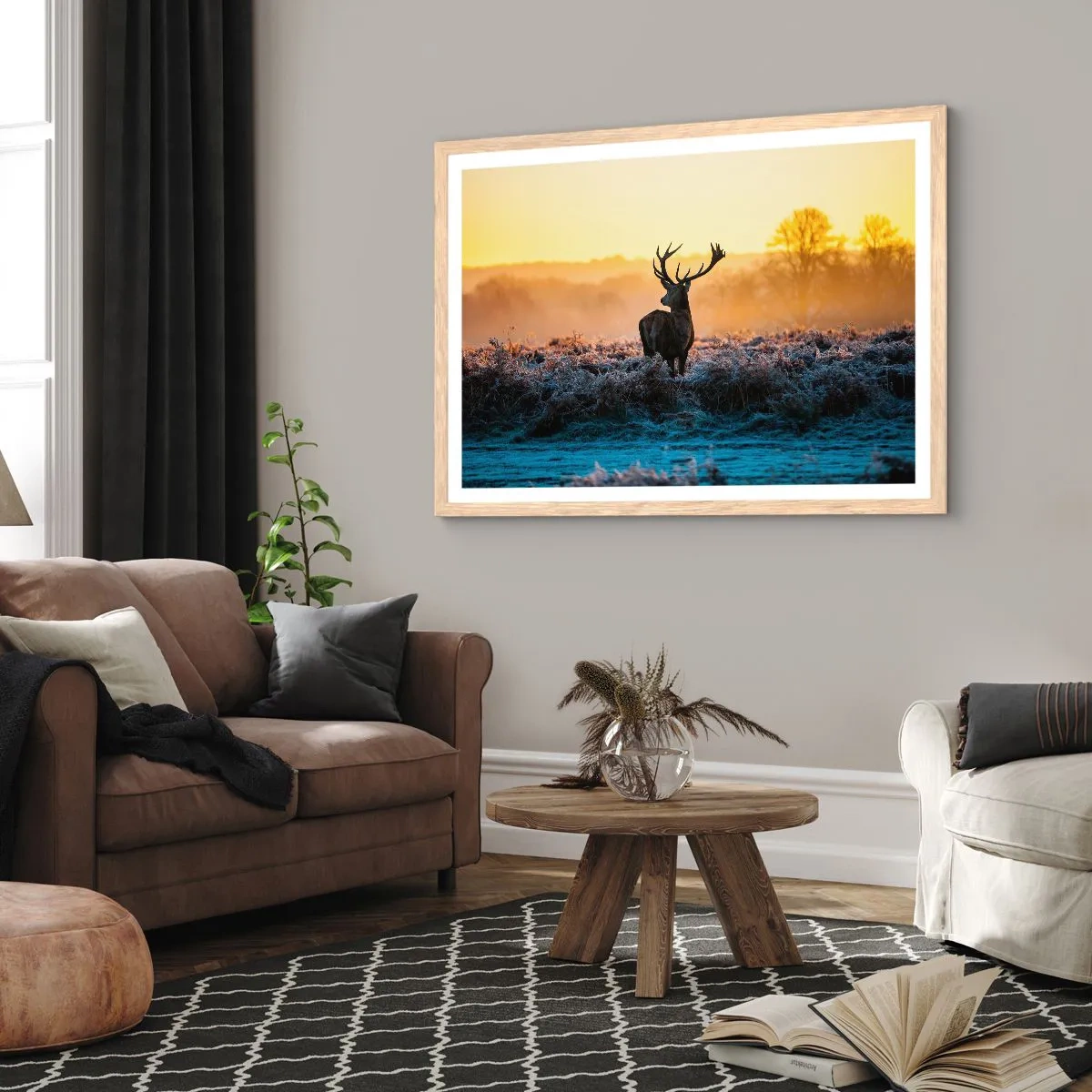 Poszter világos tölgy keretben - Megkoronázott a birtokán - 91x61 cm