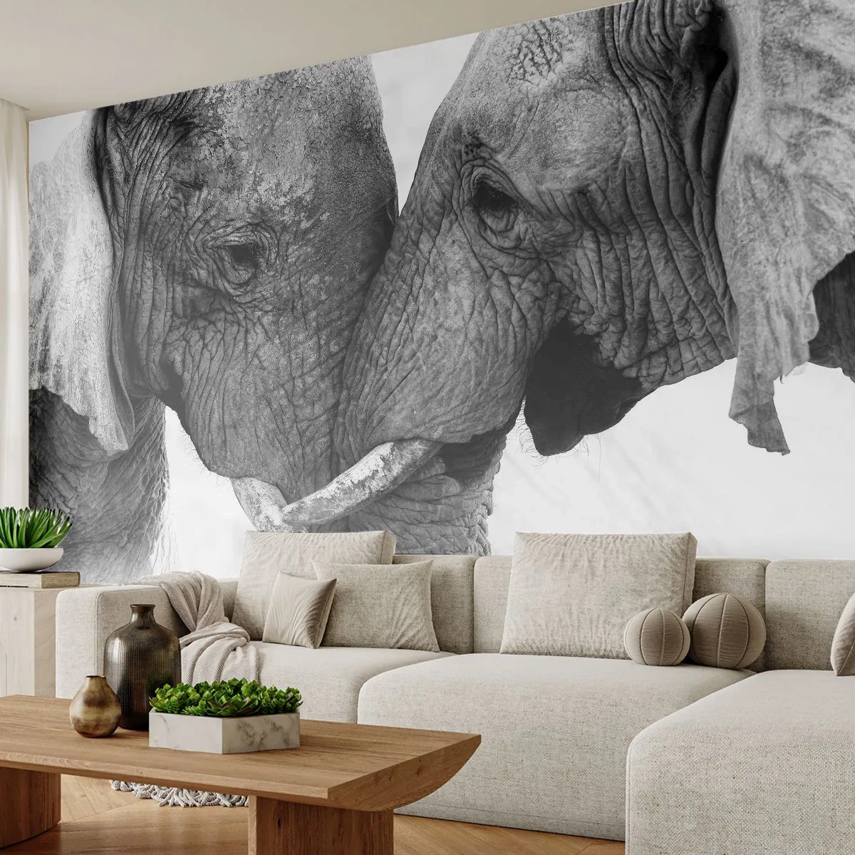 Fotótapéta Premium Canvas - Szívélyes vallomás - Elefánt, Állatok, Afrika - 250x175 cm