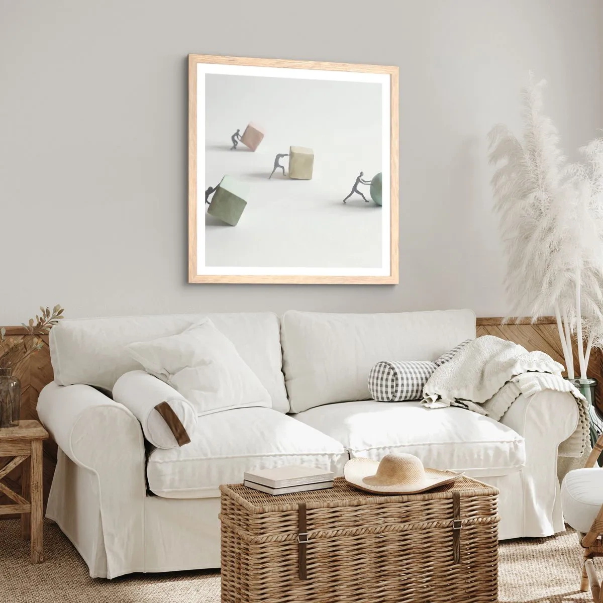 Poszter világos tölgy keretben - Maga az élet - 50x50 cm