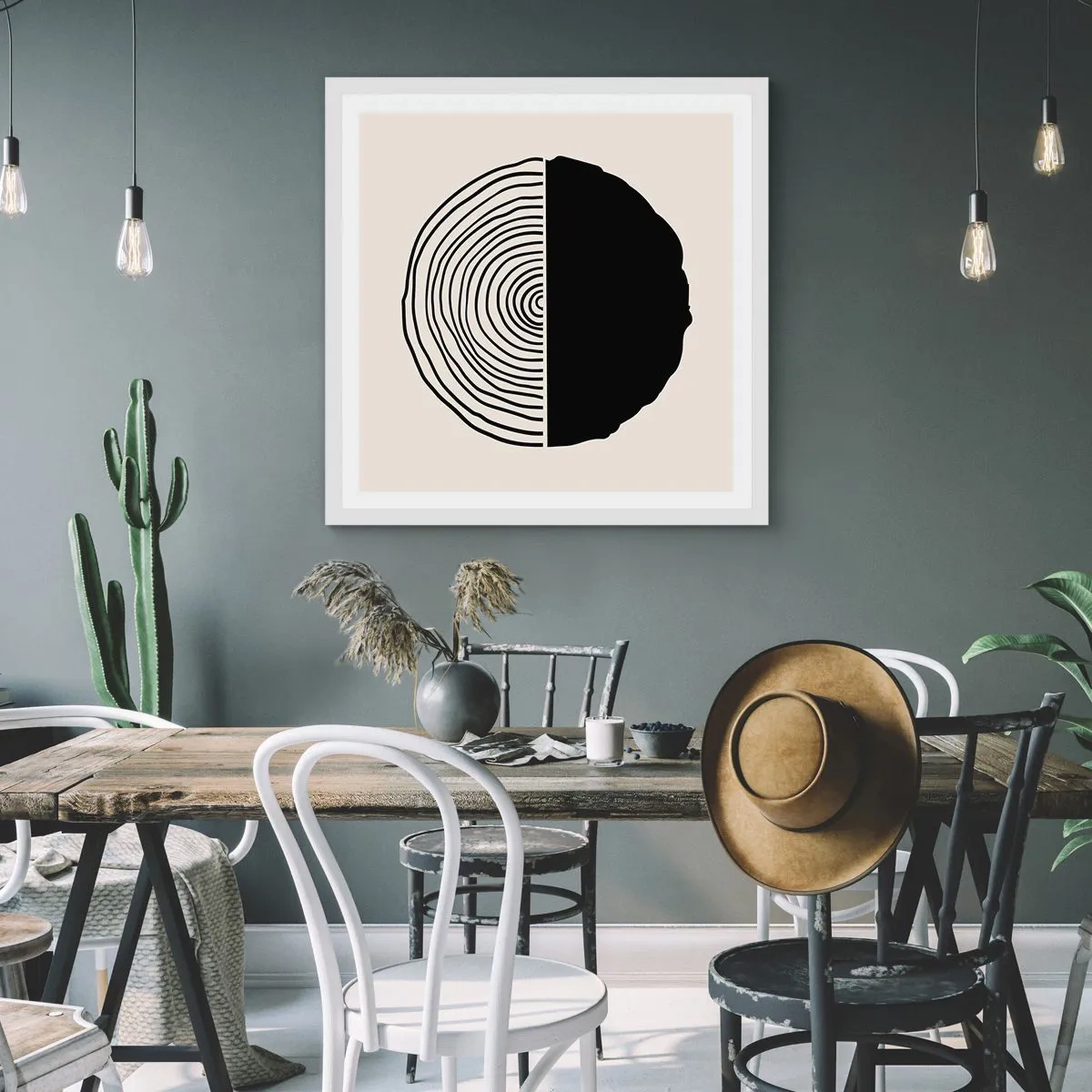 Poszter fekete keretben - Fele fele - 30x30 cm