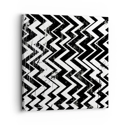 Vászonkép - Zyg-fehér, zag-fekete - 30x30 cm