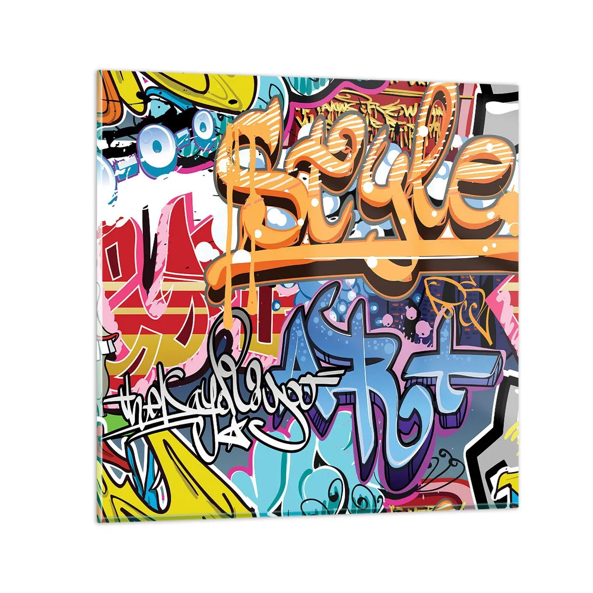 Üveg kép - Falfestmények, falfestmények, falfestmények... - 50x50 cm